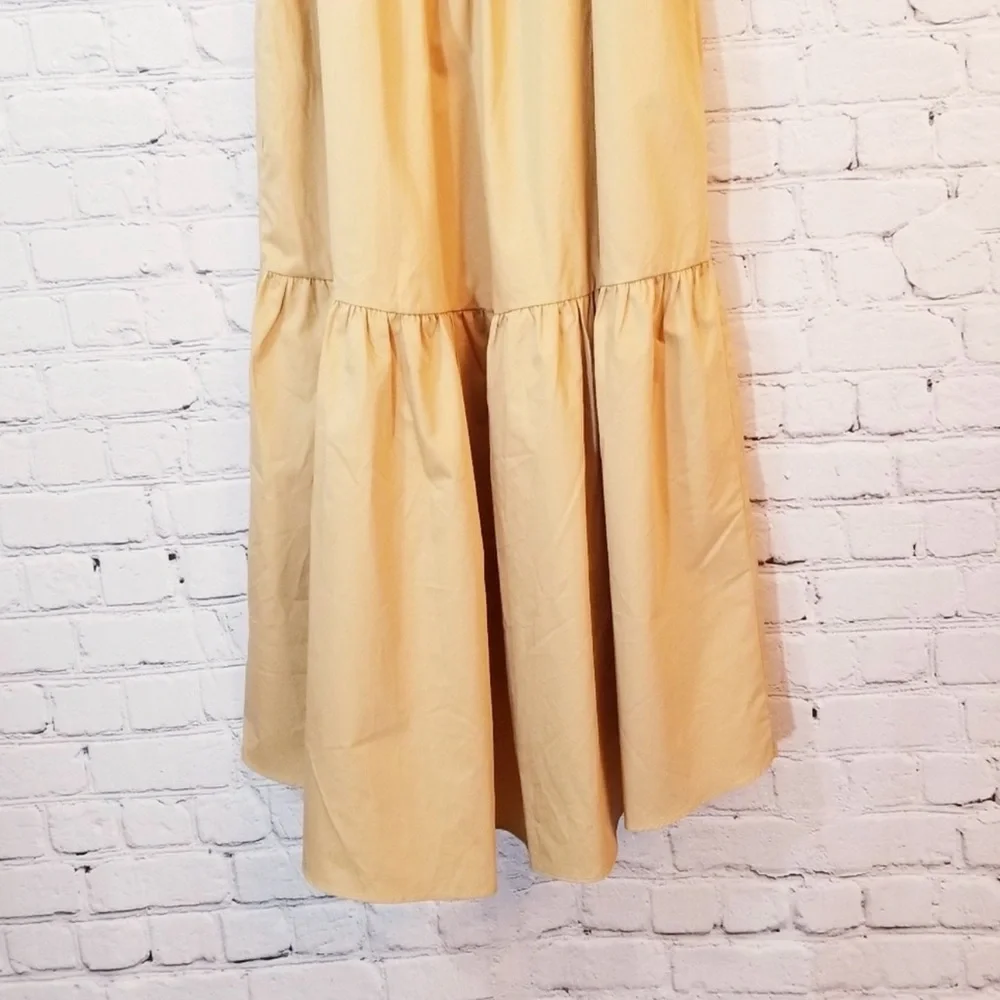 NEW Zara Women puffed sleeve midi dress, size S, neutral beige color - Picture 8 of 8